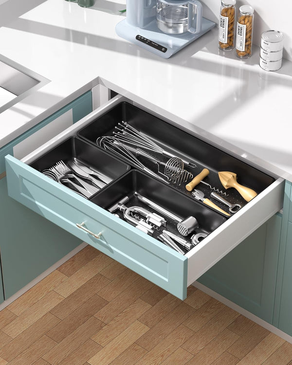 10 Pack Large Size Plastic Drawer Organizers Set for Desk and Vanity