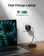 INIU Mini USB C Charger, 30W GaN Fast Charging ETL Certified Wall Adapter Block with Samrt Phone Protection, Dual Port with 5ft Type C Cable for iPhone 17 iPad Samsung Google Switch etc [2-Pack Black]