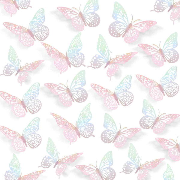 SAOROPEB 3D Butterfly Wall Decor - 48 Pcs, 4 Styles, 3 Sizes, Gold Butterfly Decorations for Birthday & Party Celebrations, Removable Stickers