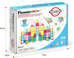 PicassoTiles 100 Piece Clear Magnetic 3D Blocks Creativity and Imagination Toy Set for Kids Inspirational
