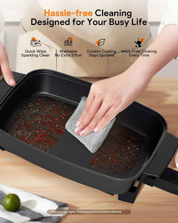 Nuwave Medley XL Digital Electric Skillet, Family Size Griddle w/Glass Lid, 2025 New & Improved Precision Heating, 100°-425°F, PFAS Free G11 Nonstick Ceramic Coating, Portable Hot Plate, 7qt Capacity