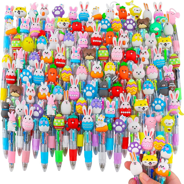 cZWZ 20Pcs Mini Multicolor Pens 4-in-1 Cute Ballpoint Pens for Kids Birthday Party Favors Gifts Teacher Supplies