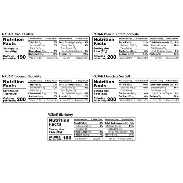 RXBAR Protein Bars Variety Pack 10 Count