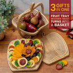 Dried Fruit Gift Basket with Exotic Fruits and Wooden Tray
