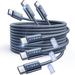 Lisen 6.6ft 2-pack 240W USB-C to USB-C cable fast charging for iPhone 17, 16, 15 Pro Max, iPad, MacBook, Samsung S26, S25 Ultra