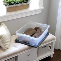 HOMZ 2-Pack Snaplock Storage Bins for Organization and Storage