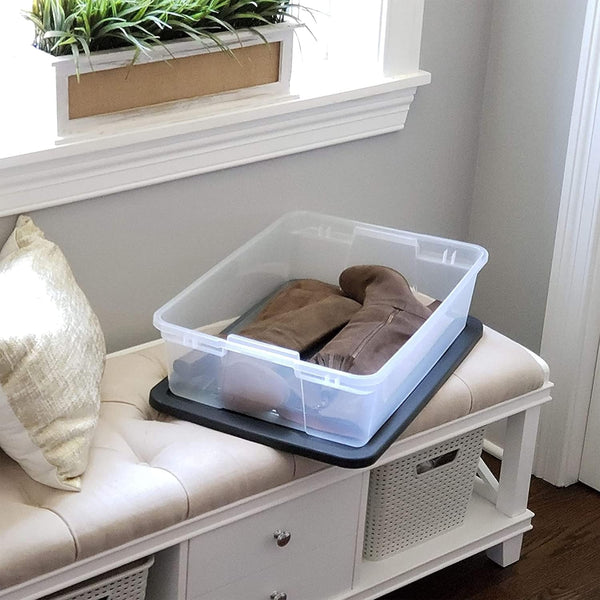 HOMZ 2-Pack Snaplock Storage Bins for Organization and Storage