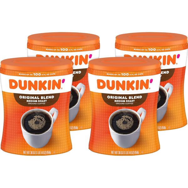 Dunkin' Donuts French Vanilla medium roast coffee, 12 Oz bag, ground, artificially flavored, versatile brewing, at home