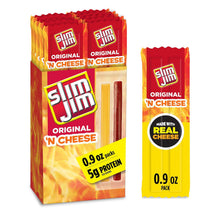 Slim Jim Original 'N Cheese Smoked Meat Sticks, 10 Count, 0.9 oz Each