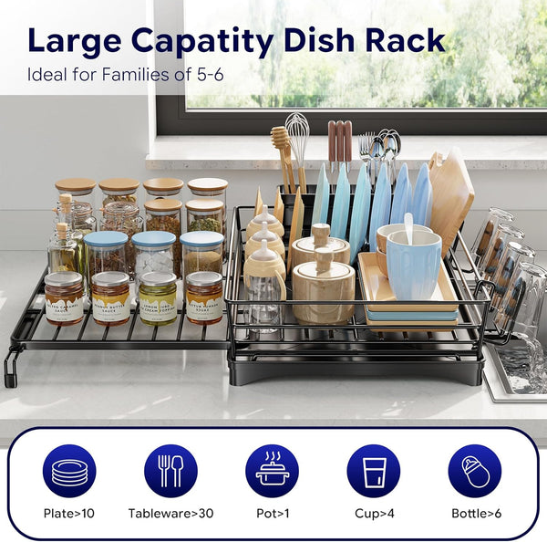 Expandable Dish Drying Rack for Kitchen Counter