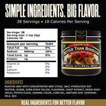 Better Than Bouillon Premium Roasted Beef Broth Base, Makes 38 Cups, 8 oz, Richer Flavor