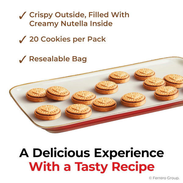 Nutella Biscuits Cookies Filled with Hazelnut Spread, 9.7 oz Resealable Pack