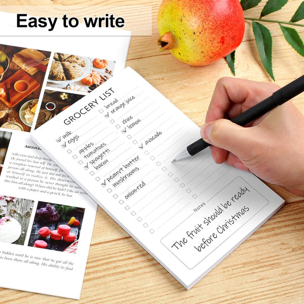 Grocery List Magnet Pad for Fridge, 2 Pack Magnetic Notepads for Refrigerator, Magnetic Grocery List Pad for Fridge, Full Magnet Back Shopping Lists, 60 Sheets Per Note Pads