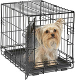 MidWest Homes for Pets 36-Inch iCrate Folding Dog Crate with Divider Panel, Leak-Proof Tray & Secure Latches – Metal Wire Kennel for Medium Large Breeds – Portable, Durable & Easy to Assemble