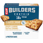 CLIF BUILDERS Protein Bars - Crispy Almond Salted Caramel - 16g Protein - Gluten Free - 6 Pack