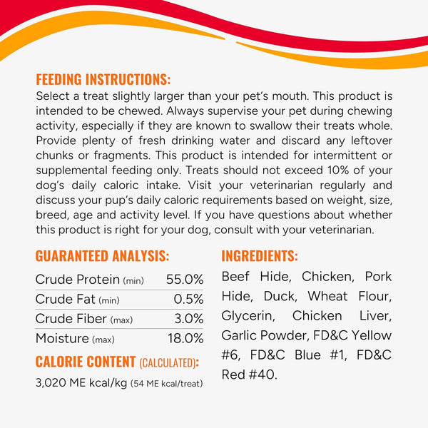 Good 'n' Fun Triple Flavor Kabobs Chews for All Dogs, 24 Ounces, with Beef Hide, Chicken, and Duck