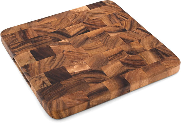 Charleston End Grain Acacia Wood Cutting Board for Home or Commercial Use