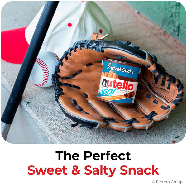 Nutella & GO! Chocolate Hazelnut Spread with Pretzel Sticks, 24 Snack Packs, 1.9 oz Each