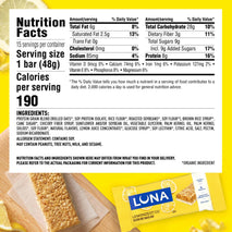 Luna Bar LemonZest Flavor Gluten Free Snack Bars Non GMO 12 Pack Protein Bars Value Pack