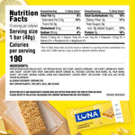 LUNA Bar LemonZest Flavor Gluten Free Snack Bars Value Pack 12 Pack