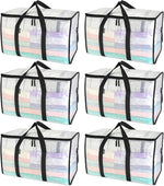 6-Pack Oversized Moving Bags with Reinforced Handles for Storage and Organization