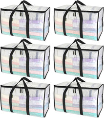 6-Pack Oversized Moving Bags with Reinforced Handles for Storage and Organization