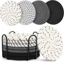 Coasters for Drinks, Coasters Set of 4 - Color, 8 Pack Coaster Set, Absorbent Coaster with Holder, Coffee Table Decor, Living Room Decor for House Warming Gifts