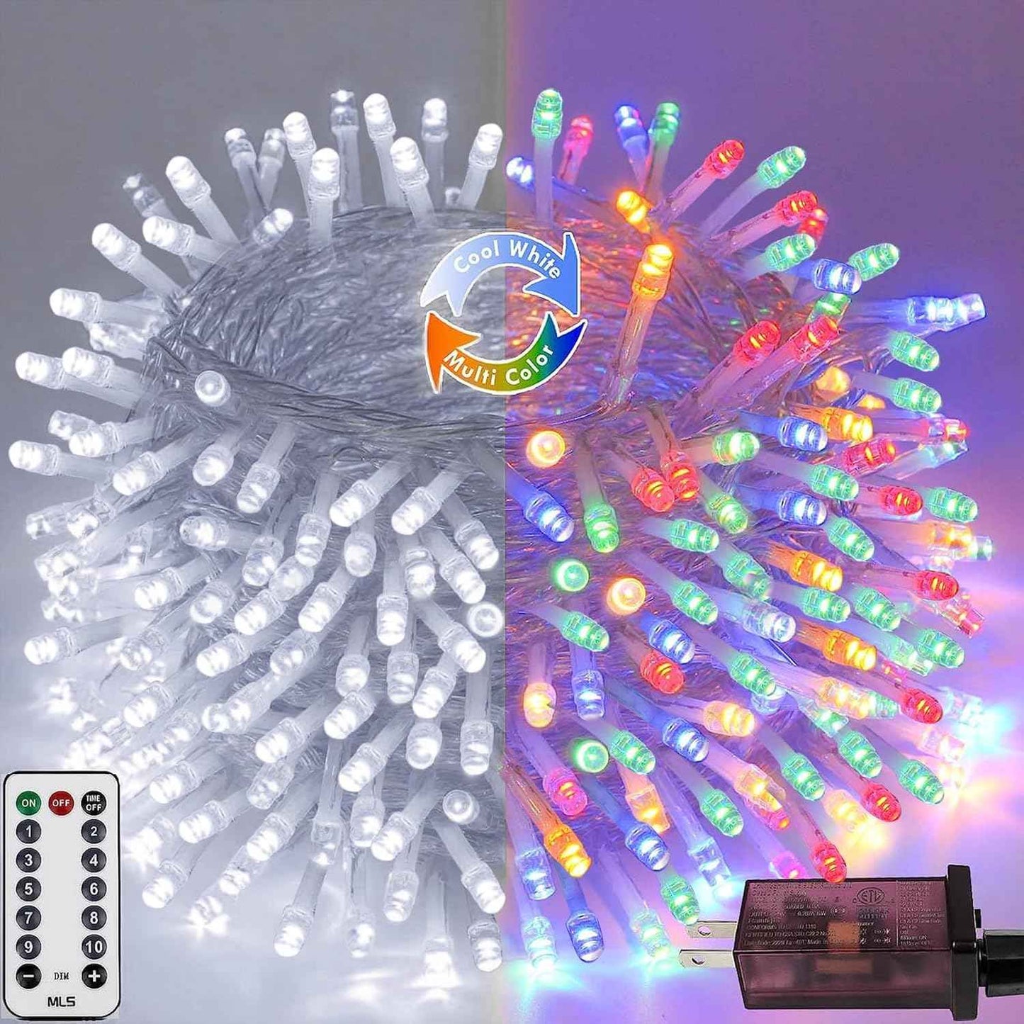 Connectable 200 LED Christmas String Lights, 66FT Warm White Indoor/Outdoor Waterproof Fairy Lights with Timer, 13 Lighting Modes, Clear Wire Plug-In Décor