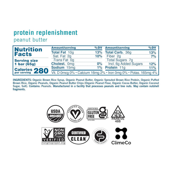 Organic Vegan Protein Bars with Peanut Butter, 12 Count, 2.3 Ounce Each