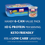 Libby's Vienna Sausage, Ready to Eat Canned Meat, 10g Protein, 4.6 oz. Cans, Bulk Pack of 6, Shelf Stable, No Refrigeration Needed