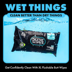 duke unscented extra-large adult wet wipes - 3 pack, 144 flushable wipes, septic and sewer safe