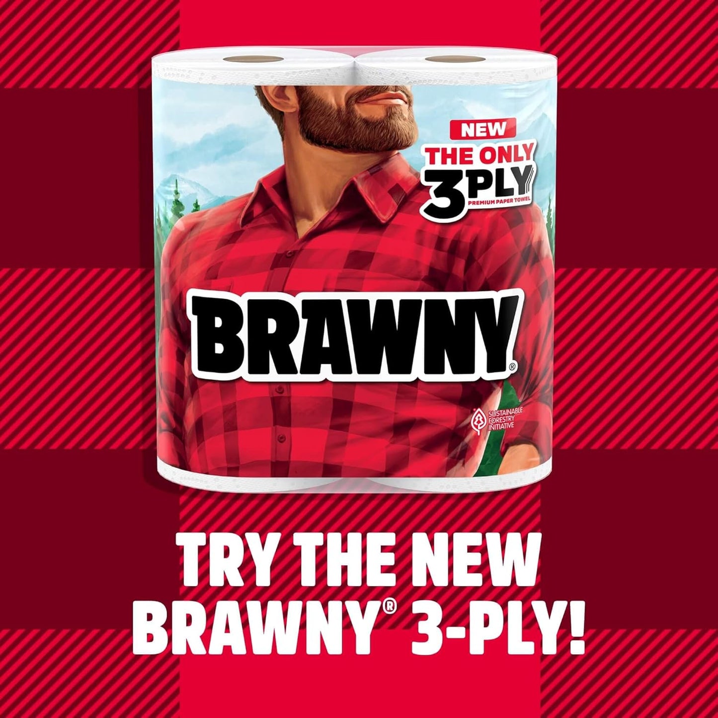 Brawny Tear-A-Square Paper Towels, 6 Double Rolls = 12 Regular Rolls, 3 Sheet Sizes (Quarter, Half, Full), Strength for All Messes, Cleanups, and Meal Prep