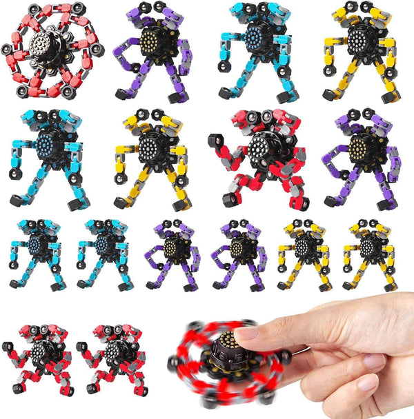 Valentines Day Gifts Transformable Fidget Spinners Toys 4 Pcs for Kids and Adults Stress Relief Sensory Toys for Boys and Girls Age 8-13 Fingertip Gyros Easter Basket Stuffers for Teens
