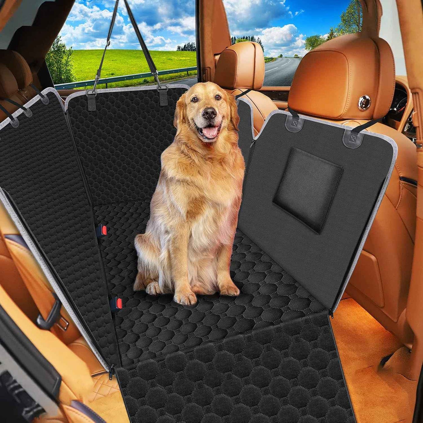 Mancro Dog Car Seat Cover for Back Seat, 2025 Upgraded 600D Heavy Duty Waterproof & Scratch-Resistant Dog Hammock for Car, Back Seat Pet Cover for Dogs with Sedan, Trucks and SUVs, Standard, Black