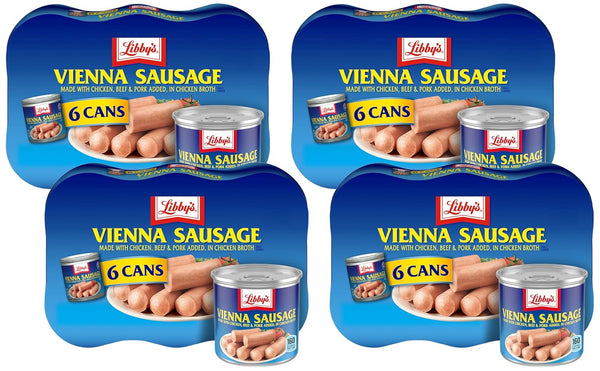 Libby's Vienna Sausage, Ready to Eat Canned Meat, 10g Protein, 4.6 oz. Cans, Bulk Pack of 6, Shelf Stable, No Refrigeration Needed