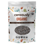 Organic Black Chia Seeds 4 lb Bulk – High Fiber Omega-3 Superfood, Non-GMO, Gluten Free, Vegan, Kosher, Whole Chia Seeds for Smoothies, Chia Pudding, Overnight Oats & Baking – Cereausly