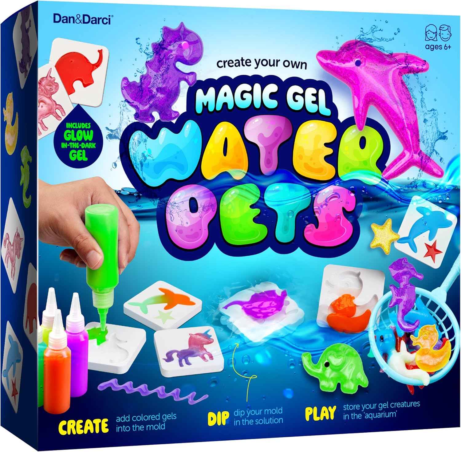 Dan&Darci Aqua Fairy Water Gel Kit for Kids - Magic Elf Toy Kits - Waters Pets - DIY Squishy Maker Set - Craft for Kids - Make Your Own Squishies Toys Crafts for Boys & Girls