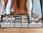 Closet Organizer Drawer Divider Assorted 7 Pieces Gray Non-Woven Fabric