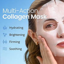 Ebanel 10 pack collagen face mask with hyaluronic acid, vitamin c, and aloe for skin firming and anti aging