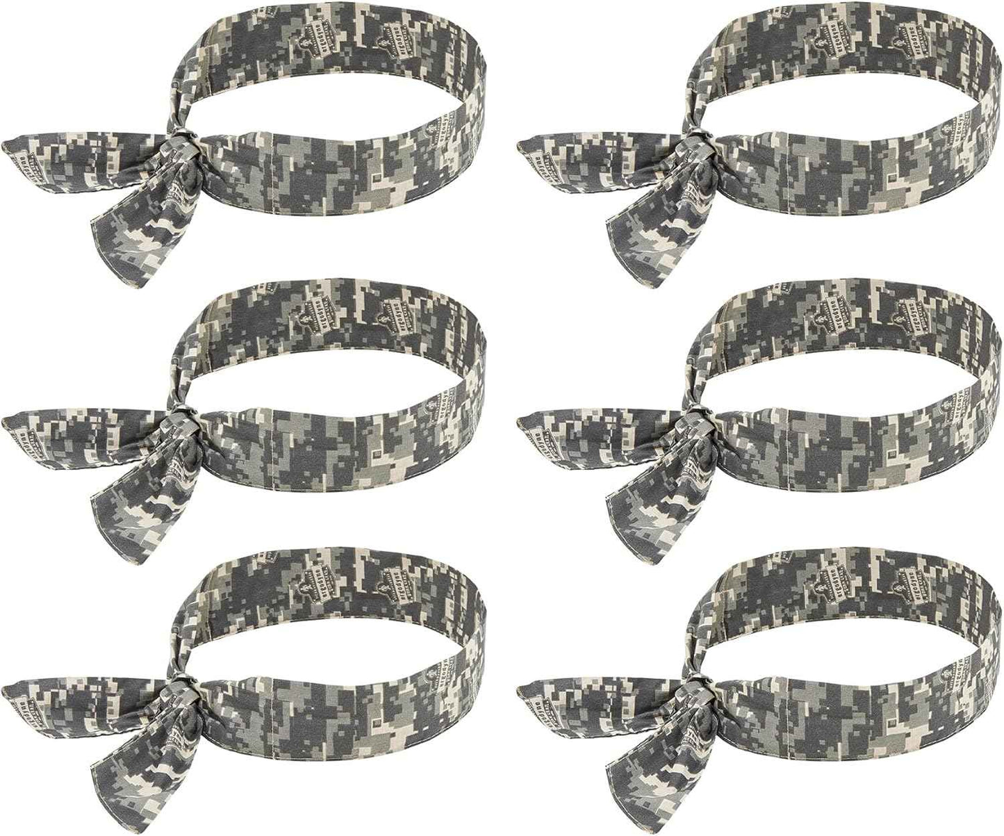 Ergodyne Chill Its 6700 Cooling Bandana, Evaporative Polymer Crystals for Cooling Relief, Tie for Adjustable Fit, Blue