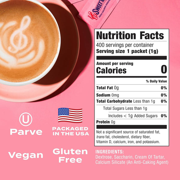 Sweet'N Low Zero Calorie Sweetener Packets, 400 Ct, Kosher & Gluten Free, Low Glycemic Index