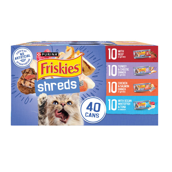 purina friskies wet cat food variety pack 5.5 oz cans 40 pack