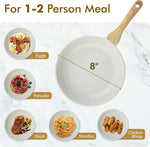 SENSARTE Nonstick Ceramic Frying Pan Skillet, 8-Inch Omelet Pan, Healthy Non Toxic Chef Pan, Induction Compatible Egg Pan with Heat Resistant Handle, PFAS-Free, White