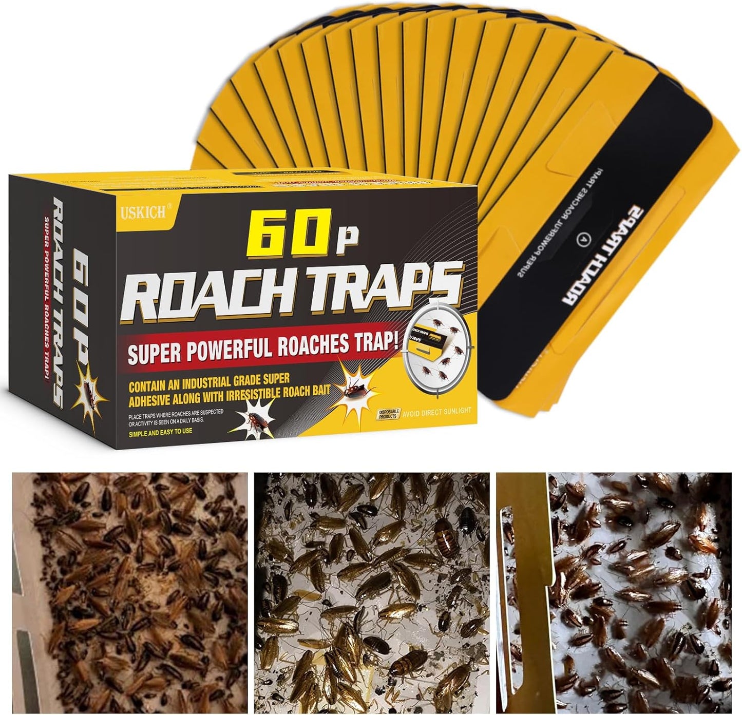 20 Pack Roach Traps, Cockroach Traps Indoor Home, Glue Roach Traps, Child & Pets Safe(Upgrade Recipe)