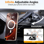 Coolpow for MagSafe Car Mount【Windshield+Vent+Dash】 Magnetic Phone Holder for Car Phone Holder Mount Cell Phone Holders for Your Car Accessories for Women Men for iPhone 17 16 15 Universal Hood Vents