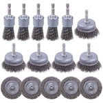 Rocaris 6 Pack Carbon Steel Wire Wheel and Pen Brush Set with 1/4-Inch Hex Shank for Rust Removal, Corrosion and Scrub Surfaces