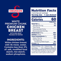swanson white premium chunk chicken breast in water, 4.5 oz, pack of 4, no antibiotics, gluten-free