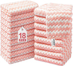 JOYMOOP 18 Pack Microfiber Cleaning Cloth, Kitchen Towels for Dish Drying Washing, Absorbent Streak Free Lint Free Rags for Cleaning, Reusable and Washable Towels - 10" x 10"