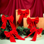 JOYIN 12 Pack Christmas Red Velvet Bows, 13" Long by 9" Wide Decorative Christmas Bows for Wreath Garland Tree Decor, Indoor Outdoor Holiday Decorations