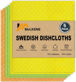 Swedish Dish Cloths - 10 Pack Reusable Kitchen Dishcloths - Ultra Absorbent Dish Towels for Washing Dishes - Cellulose Sponge Cloth Cleaning Rag - Assorted